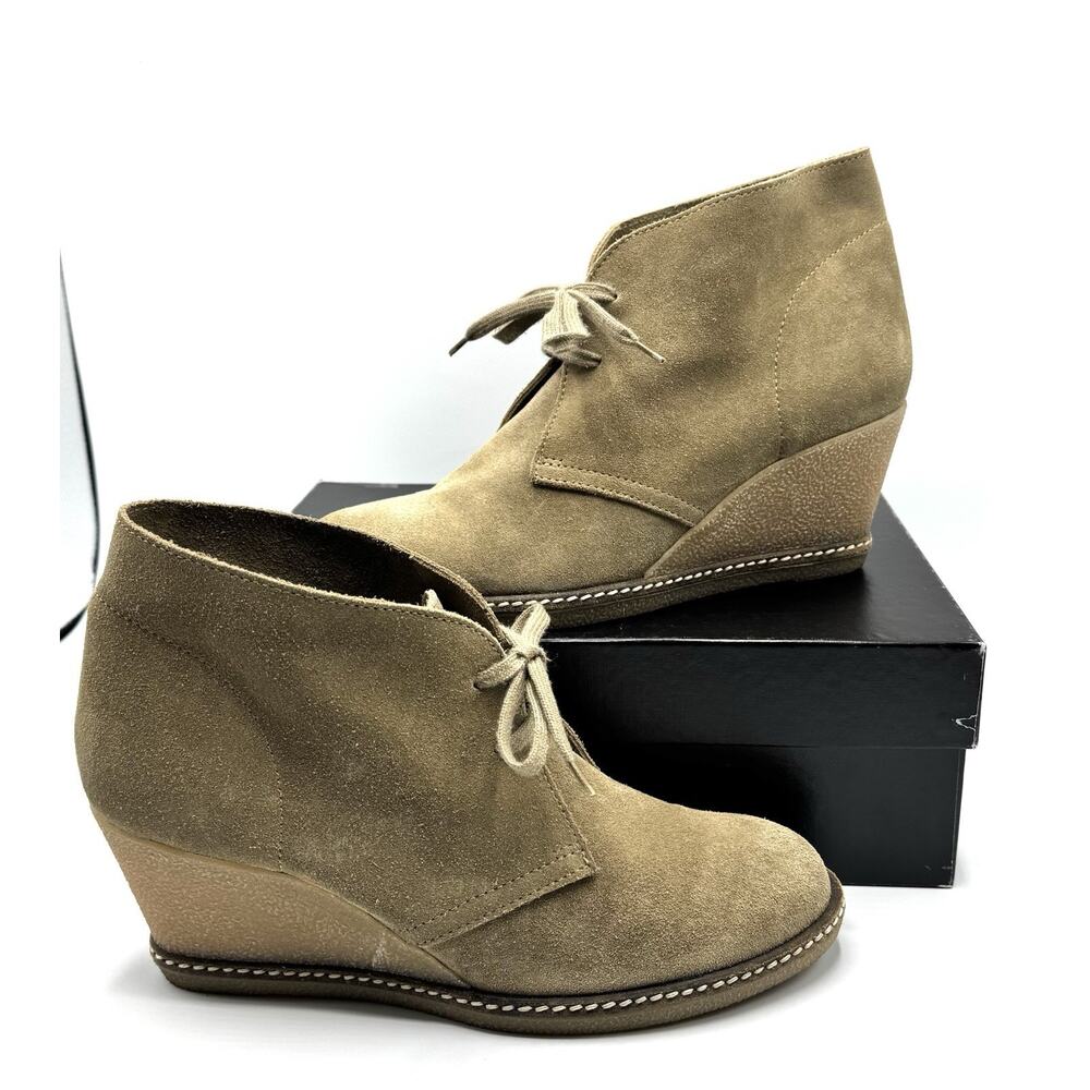 J. Crew Shoes "Macalister" Size 9M Tan Suede Wedge Ankle Booties Made in Italy